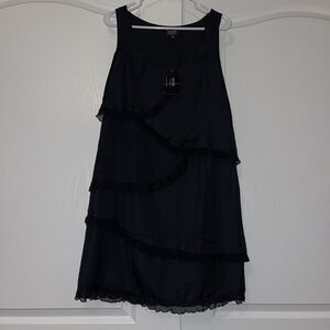 Nicole By Nicole Miller Black Dress Tiered Ruffle Sleeveless Size 10